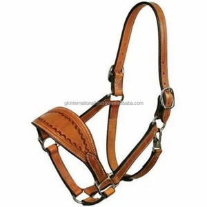 Equestrian Horse racing Products <b>Best</b> Selling handmade Double Ply Leather horse halter with durable stitching and brass <b>fitting</b> - Product Image 4