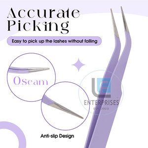 Pince à épiler pour extensions de cils en acier inoxydable, légère et durable, best-seller, marque privée - Product Image 5