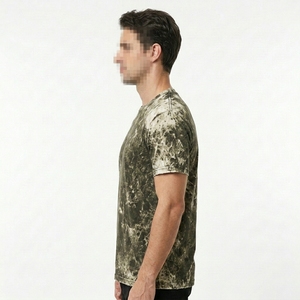 T-shirt de haute qualité 250 GSM vert et noir délavé à l'acide pour le streetwear - Product Image 5