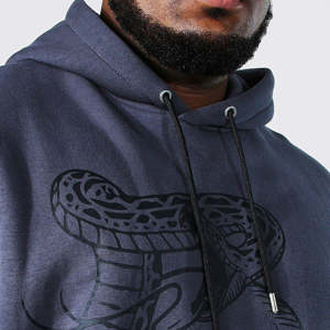 Sudadera con Capucha para Hombre con Diseño Gráfico de Serpiente Pitón y Pedrería, Estilo Urbano, 350 GSM, Algodón y Poliéster - Product Image 3