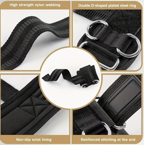 High Quality Non-Slip Weightlifting Wrist <b>Straps</b> with for Closure Neoprene Padded D-Rings Unisex for Gym Training - Product Image 4