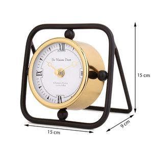Modern Brass Traditional Desk <b>Clock</b> Circular Jumping Movement Hourly Chiming Needle Display <b>Gold</b> Finish Christmas - Product Image 6