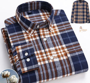 Nouvelle chemise décontractée ajustée à manches longues pour homme, en coton Oxford respirant 100 %, idéale pour la natation - Product Image 1