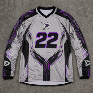 OEM Custom Reflective Metallic <b>Silver</b> Motocross Jersey Unbranded Polyester Mesh Dirt Bike Racing Shirt - Product Image 1