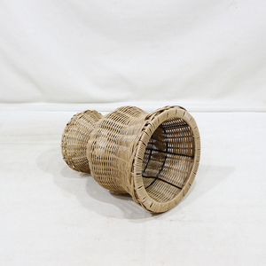 Minimalist Hand Carved <b>Plastic</b> Wicker Urn Planter Durable Waterproof Eco-Friendly Garden Flower Pot with Base - Product Image 6