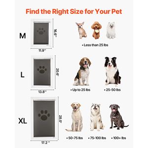 Porte pour chien extra-large résistante aux intempéries avec 3 volets magnétiques pour portes intérieures et extérieures - Product Image 6