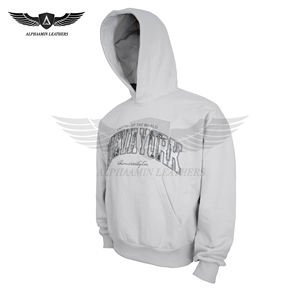 Sweat à capuche oversize en coton français de qualité supérieure, broderie 3D personnalisée, imprimé streetwear, 100% coton, blanc, unisexe - Product Image 2