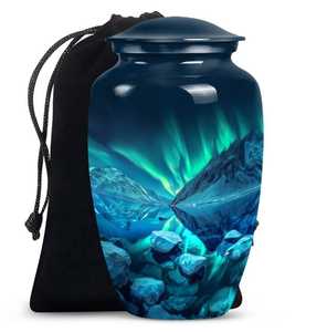 Urna Funeraria de Metal para Adultos con Tubo de Dispersión y Función de Florero de Mesa para Cenizas Humanas, Decoración Personalizada para el Hogar - Product Image 1