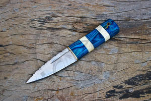 Cuchillo Sgian Dubh de Acero de Damasco Personalizado OEM, Hecho a Mano, con Mango de Madera, Cuchillo Escocés para Kilt de las Tierras Altas - Product Image 5