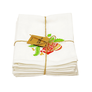 Embroidered Cotton Napkins Set Of 6 Handmade Floral <b>Table</b> Decor Pastoral Style Rectangle <b>Cloth</b> Napkins For Home Use - Product Image 4