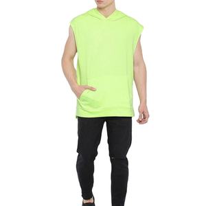 Sweat-shirt unisexe en coton brodé vert néon d'hiver avec manches longues et fermeture éclair latérale - Product Image 2