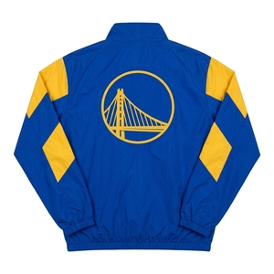 Chaqueta Deportiva Personalizada con Bloques de Color Azul y Amarillo para Hombre, Chaqueta Cortavientos con Cremallera, Chaqueta Deportiva con Logotipo Bordado en la Parte Delantera - Product Image 2