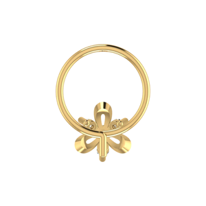 เครื่องประดับเจาะจมูกทองคำ 14K ดีไซน์กลีบดอกไม้บานสะพรั่ง ประดับเพชรธรรมชาติ 0.039 กะรัต ยี่ห้อ Ajretail - Product Image 5