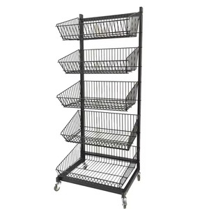Customized Metal Mesh <b>Basket</b> Display Rack Supermarket Desktop Anti-Rust Heavy Duty <b>Small</b> Food <b>Storage</b> Rack Customizable Indoor - Product Image 1