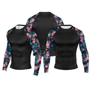 Rashguard personnalisé pour homme à manches longues, respirant, sublimé, faible MOQ, 100 % fibre de polyester, coupe compressive, extensible 4 directions haute densité - Product Image 4