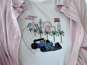 Top corto de algodón blanco con diseño único, bordado con cuentas y lazo rosa, para mujer, ropa informal de verano. - Product Image 5