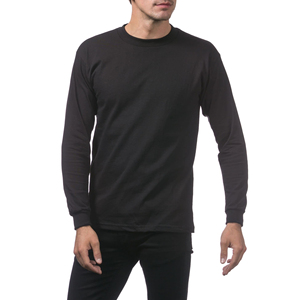 T-shirt à manches longues pour homme, col rond, coupe classique, logo personnalisé, tissu respirant et doux, vêtement décontracté pour tous les jours, t-shirt en coton uni - Product Image 5