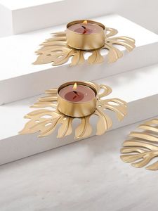 Decorative Iron <b>Leaf</b> T <b>Light</b> Holder for Diwali & Christmas Living Room Home Decor At Lowest Cost - Product Image 2