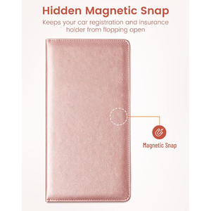 Accesorio para compartimento de camión automático, forro largo de cuero PU, organizador de estuche con logotipo, Cierre magnético para almacenar documentos, papeleo - Product Image 6