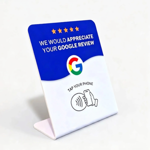Tarjeta de Membresía NFC Google Mini Tag, Exhibidor Acrílico de Mesa, Letrero para Escanear y Revisar, para Restaurantes, Cafeterías, Comercios Minoristas, Negocios - Product Image 1