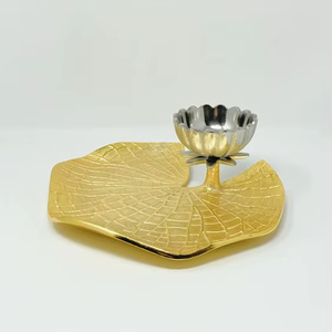 Tazón Decorativo de Aluminio con Acabado Dorado y Plateado, Ecológico, Ligero y de Lujo para Mesa, Precio Razonable - Product Image 1