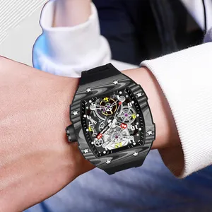 Men Wrist Carbon Fiber imported movement men's Watches Full-automatic luxury mechanical watch Relojes Luxus Uhr Montre