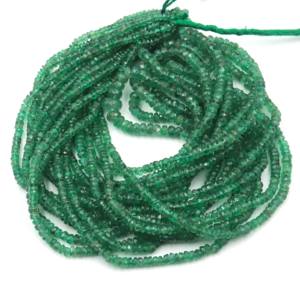 Cuentas redondas de esmeralda zambiana natural, muy vendidas, cuentas facetadas de piedras preciosas, 3-5 mm, hilo de 16 pulgadas para la fabricación de joyería. - Product Image 2