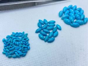 Lot de pierres précieuses naturelles calibrées en cabochon marquise turquoise Arizona 4x2mm pour la fabrication de bijoux - Product Image 2