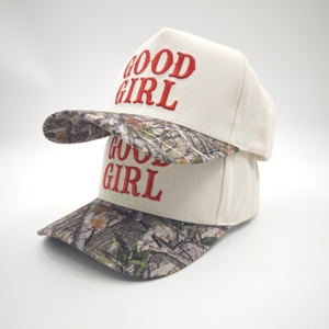 Outdoor Casual Two Tone Unisex Customized Print Pattern 5 Panel a <b>Frame</b> Structured Embroidered Baseball Cap - Product Image 2