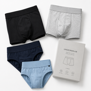<b>Black</b> Men <b>Boxer</b> Briefs Seamless Cotton Blend Underwear Breathable Quick Dry Mid Rise Daily Wear - Product Image 6