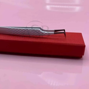 Pince à épiler de précision en acier inoxydable avec poignée diamantée, pointe lisse, angle de 90 degrés, outil professionnel pour les cils - Product Image 6