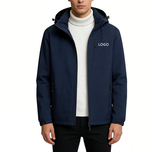 Customized Zip up Hood <b>Men's</b> Travelling <b>Lightweight</b> Windbreaker <b>Jacket</b> Outdoor Coat Hooded Polyester Windbreaker - Product Image 2