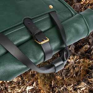 Vintage Cowhide Leather Roll Top <b>Backpack</b> Mens Travel Rucksack <b>Large</b> Capacity Laptop Bag Retro Style LTBP-0068 - Product Image 3