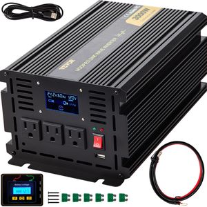 3000W modificato onda sinusoidale Inverter Display LCD telecomando indicatore LED DC 24V AC 120V convertitore per camion da viaggio - Product Image 1