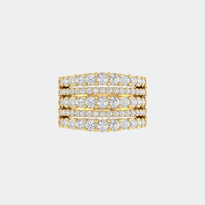 3.10CTW Round Cut Prong Set Multi-Row <b>Statement</b> <b>Ring</b> - Product Image 1