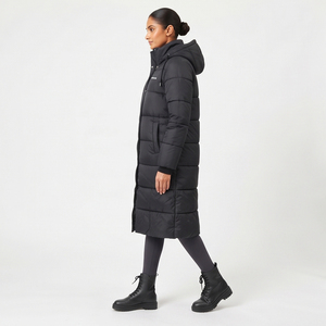 Veste longue matelassée à capuche pour femme, manteau d'hiver chaud, style décontracté, veste rembourrée en duvet - Product Image 4