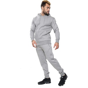 Custom Fabric Men's Plain Hoodies & Sweatshirts With Matching Trouser Pants Tracksuit Sets - Product Image 1