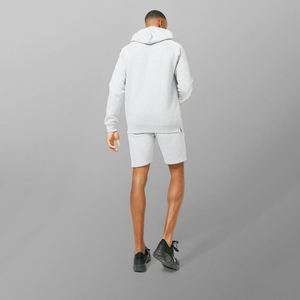 Ensemble confortable et respirant pour homme, sweat à capuche et short légers en coton 100% pour l'hiver, style décontracté et ample - Product Image 5