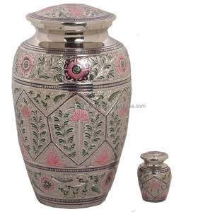 Urna de cremación de latón caliente y más vendida con jarrón de diseño de hojas para decoración de piedras graves - Product Image 6