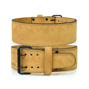 Adjustable heavy duty leather belt gym waist support weightlifting bodybuilding fitness training strong durable Belt - Product Image 1