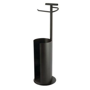 Porte-papier toilette sur pied en fer avec finition élégante pour la salle de bain, solution de rangement décorative - Product Image 5