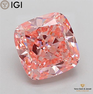 เพชรสีชมพูสดใส ระดับความสะอาด VS1 รับรองโดย IGI น้ำหนัก 4.00 กะรัต เพชร CVD ผลิตในห้องปฏิบัติการ รูปทรงคุชชั่น สำหรับคอลเลกชันพิเศษฉลองวันครบรอบ - Product Image 1