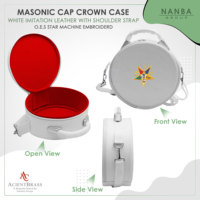 Étui pour casquette maçonnique en similicuir léger, forme ronde, avec écusson étoile OES brodé, 10cm 22cm