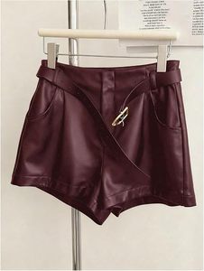 Premium Women's PU Faux Leather Shorts Customized Design High Rise Fashion Shorts for Boutique Brands - Product Image 3