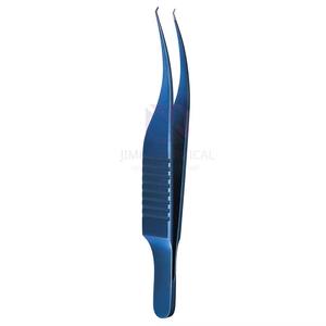 Pinces à suture Colibri en acier inoxydable allemand 7,5 cm avec plateforme de ligature, couleur titane bleu, pour la ligature de la cornée - Product Image 1