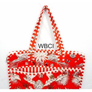 Handmade Quilted Cotton Laptop Bag Boho Vintage Style Travel <b>Case</b> Zipper Closure Various Screen Printed Designs Available - Product Image 6