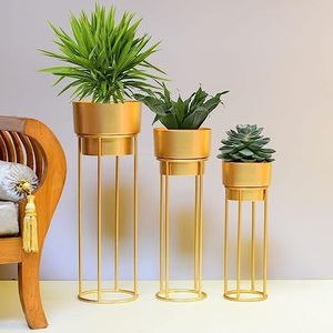 Handcrafted Metal Planter With Stand Perfect For Living Room Balcony Patio Stylish Contemporary Home Decoration Ideas - Product Image 2