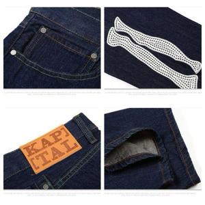 Jean en denim ample pour homme avec applique en os, style streetwear, taille mi-haute, en coton délavé, pour l'automne - Product Image 2