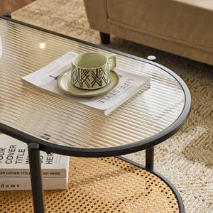 White Oval <b>Rattan</b> Coffee <b>Table</b> - Product Image 5