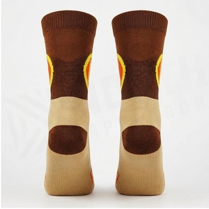 North Approach Crew <b>Socks</b> <b>Brown</b> Beige Letter Pattern Breathable Cotton Spandex Adult Casual Spring Season - Product Image 2